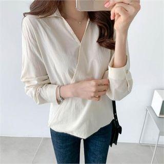 V-neck Wrap-front Shirt