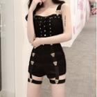 Studded Cropped Camisole Top / High-waist Shorts