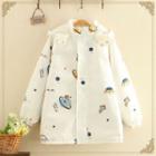 Planet Printed Jacket White - One Size