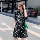 Dotted Short-sleeve Shirt Playsuit