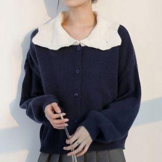 Two Tone Cardigan / Pleated Skirt