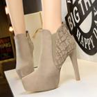 Faux-suede High Heel Short Boots
