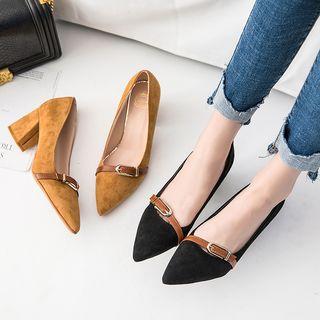 Belted Pointy Toe Pumps