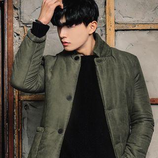 Dual-pocket Single-breasted Padded Coat