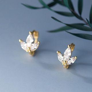 Rhinestone Petal Clip-on Earring