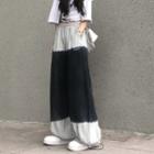 Two-tone High-waist Wide-leg Sweatpants