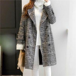 Glen Plaid Double-breasted Coat