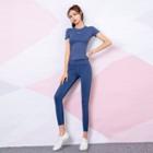 Set: Short-sleeve Sports T-shirt Yoga Pants