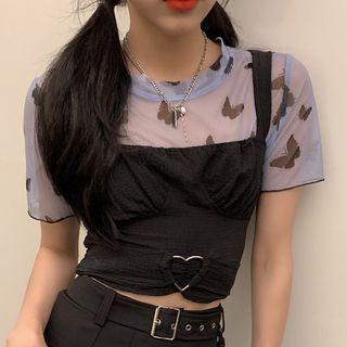 Short-sleeve Butterfly Mesh Top / Long-sleeve Top / Camisole Top
