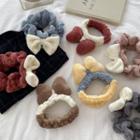 Bow Two-tone Coral Fleece Scrunchie