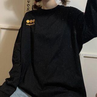 Orange Embroidered Sweatshirt
