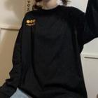 Orange Embroidered Sweatshirt