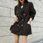 Office Look Set: Shawl-collar Blazer + A-line Miniskirt