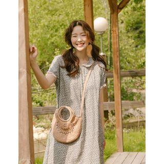 Hoop-handle Crochet Tote Bag