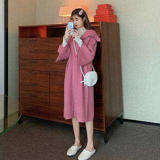 Turtleneck 3/4-sleeve Knit Dress