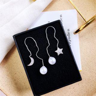 Asymmetric Rhinestone Earring As Shown In Figure - One Size