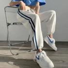 Striped Drawstring-cuff Loose Fit Sweatpants