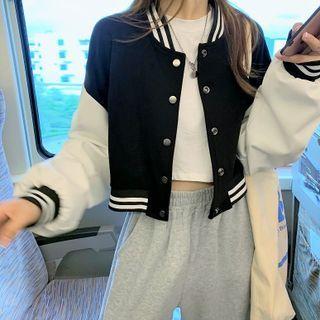 Two-tone Bomber Jacket Black & White - One Size