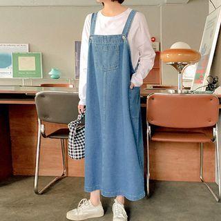 Boxy Denim Long Overall Dress