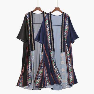 Printed Oversized Chiffon Cardigan