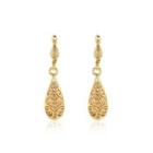 Elegant Plated Gold Water Drop Pattern Earrings Golden - One Size