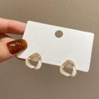 Triangle Rhinestone Glaze Alloy Earring A259 - 1 Pair - Gold - One Size