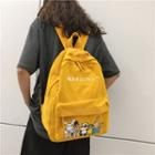 Embroidered Printed Nylon Backpack