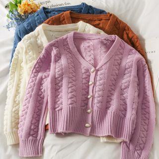 Embossed Eyelet Cardigan In 5 Colors