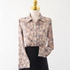 Printed Floral Button-up Oversize Shirt