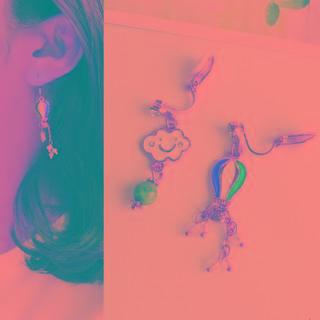 Asymmetrical Hot Air Balloon Drop Earring