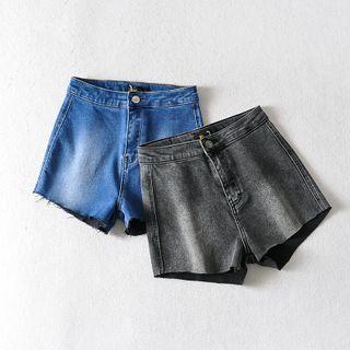 Paneled Denim Hot Pants