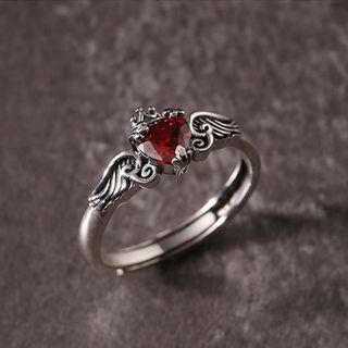Rhinestone Ring J2622 - Silver - One Size