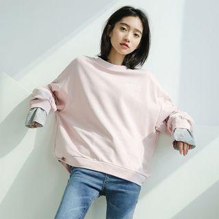Striped Panel Pullover Pink - One Size