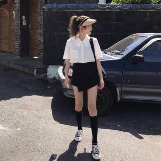Set: Short-sleeve Shirt + Asymmetric Skort