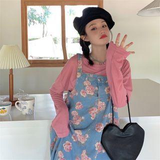 Denim Overall Dress / Long-sleeve T-shirt