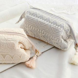 Lace Makeup Pouch With Tassel
