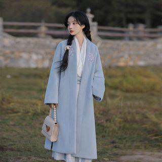 Embroidered Midi Coat