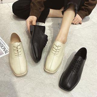 Faux Leather Lace-up Loafers
