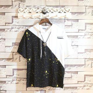 Short-sleeve Printed Hooded T-shirt