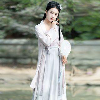Set: Long-sleeve Hanfu Top + Pants + Camisole