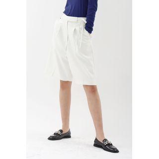 Tie-side Pleated A-line Shorts