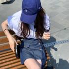 Short-sleeve T-shirt Dress / A-line Denim Skirt