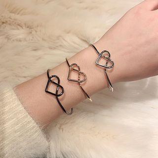 Alloy Heart Open Bangle