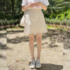 Plain Band-waist A-line Skirt