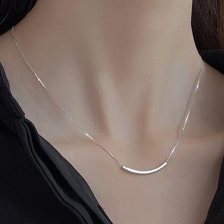 Plain Bar Necklace Silver - One Size