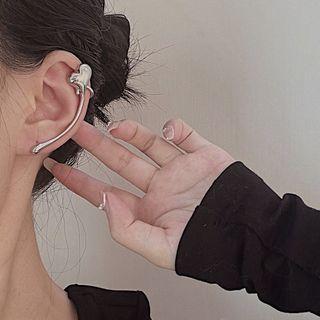 Heart Alloy Cuff Earring 30597 - 1 Pc - Silver - One Size