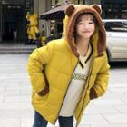 Ear Accent Padded Hooded Jacket