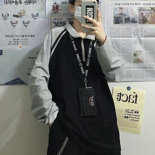 Couple Matching Half Zip Raglan Long Sleeve Pullover