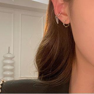 Set Of 3: Alloy Cuff Earring (various Designs) Set - Silver - One Size