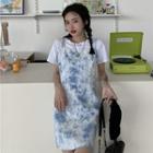 Tie Dye Sleeveless Slim Fit Dress Blue - One Size